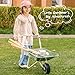 ROBOTIME Kids Wheelbarrow with Gardening Set – Metal Wheelbarrow Toddler Outdoor Play Toy with Garden Tools, Watering Can & Plant Labels, Pretend Play Yard Equipment for Boys and Girls (Green)