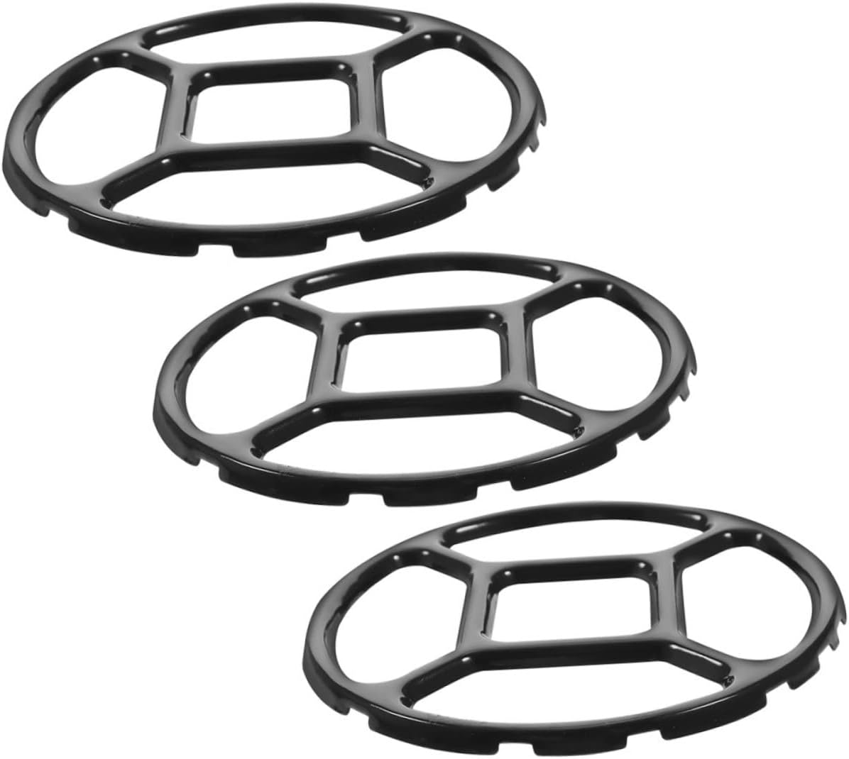 KICHOUSE 3pcs Enamel Wok Support Rings Slip Pot Rack for Gas Stove Cooking Accessory to Stabilize Small Saucepans and Pans Heat Retaining Design for Safe Use