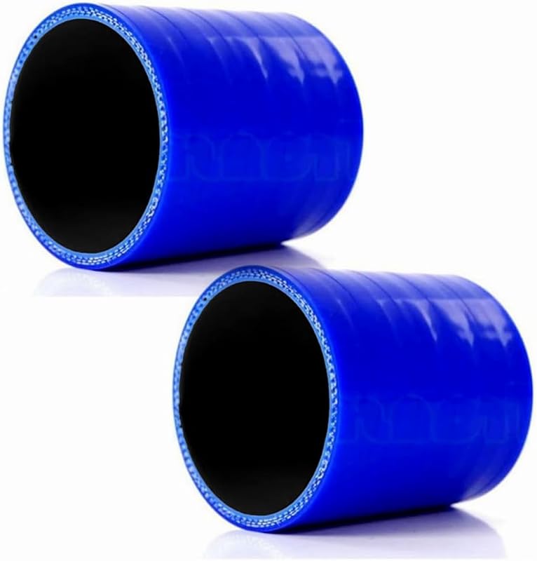 Acoplador reto de silicone reforçado AotoKoop 3,5 pol. de diâmetro interno azul – Pacote com 2