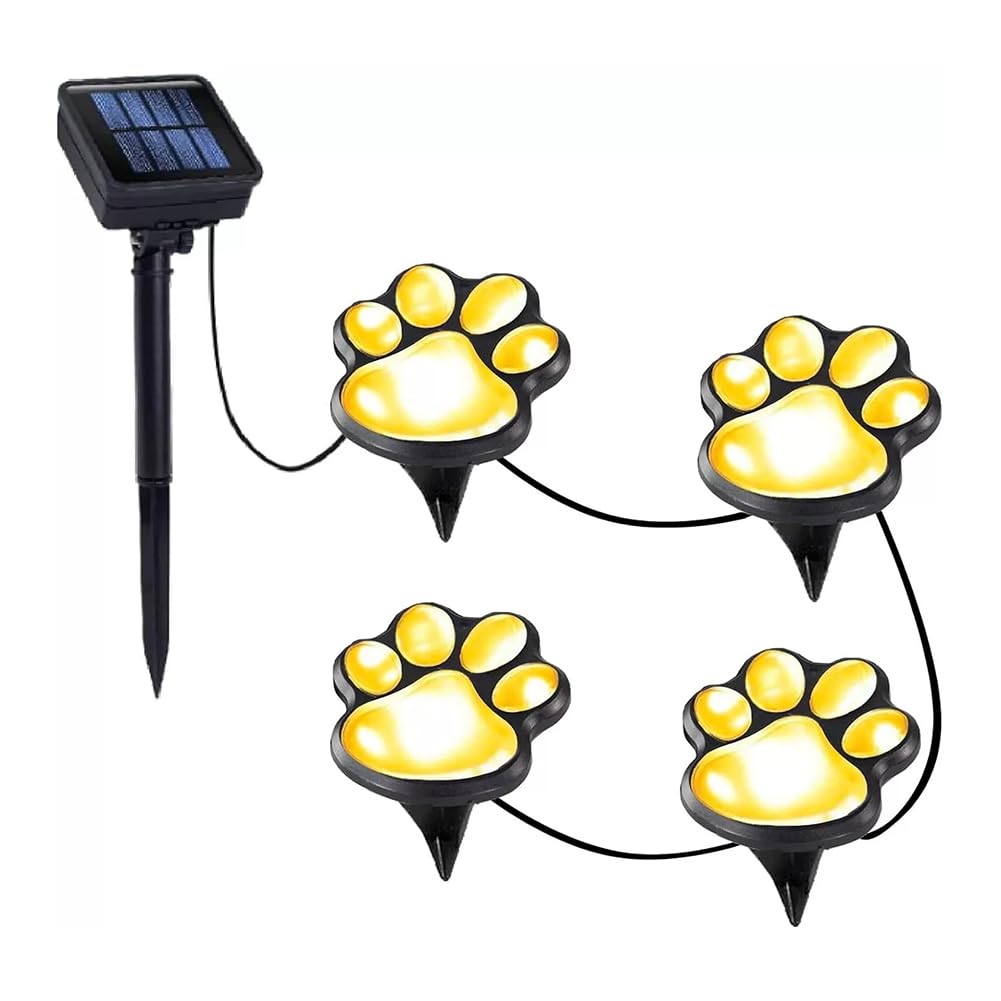 UDSKNV[KSL 4PCS Solar LED Light Cat Claw Lamp Decoration Landscape Atmosphere Buried Lights Warm Light