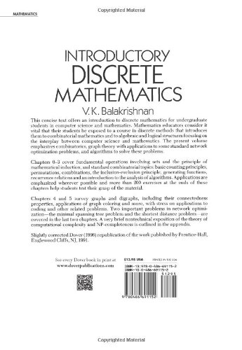 Introductory Discrete Mathematics (Dover Books On Computer Science) #TOP1
