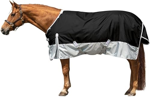 Dura-Tech Viking Horse Turnout Sheet  Open Front with 2 Buckle  Waterproof, Windproof & Breathable Blanket  Criss-Cross Surcingle  Winter Horse