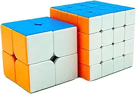 Kit Cubo Magico Profissional Moyu Sem Adesivo 2x2 e 4x4