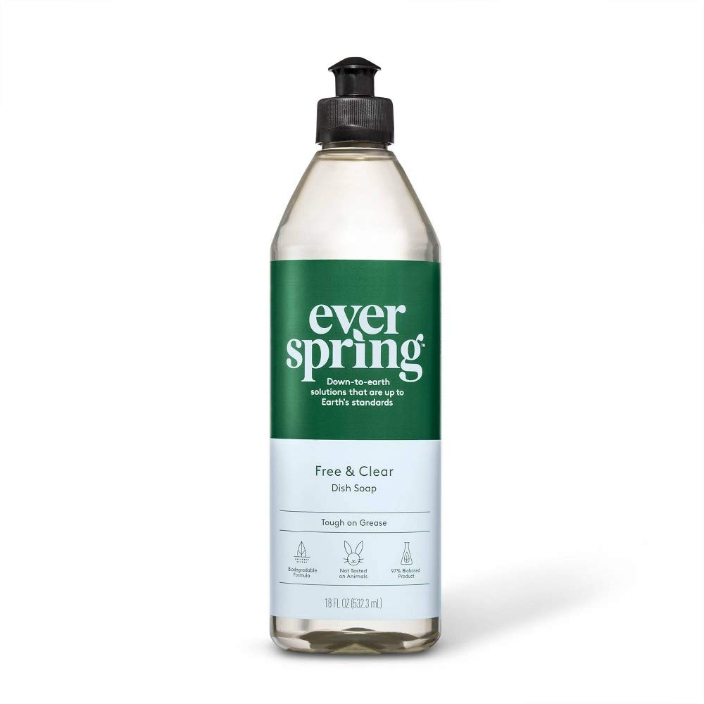 Free Clear Liquid Dish Soap - 18 fl oz - Everspring