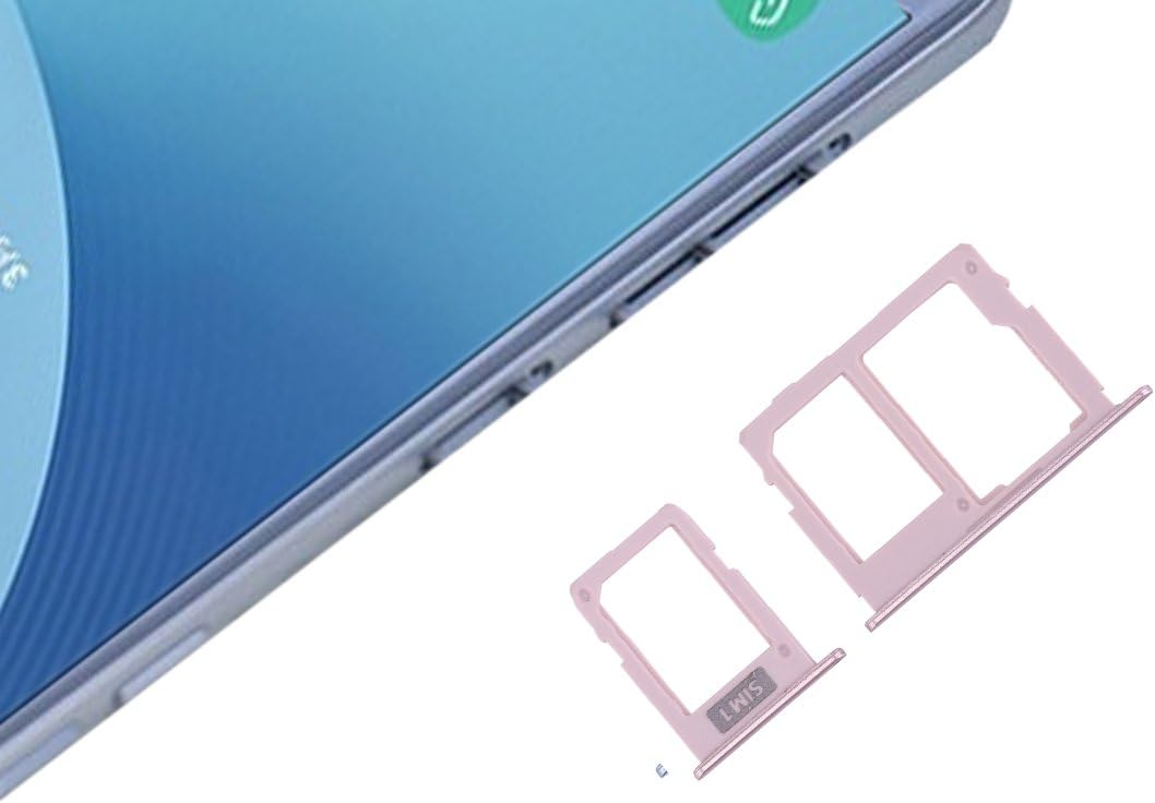 New SIM Card Tray + SIM & Micro SD Card Tray for Galaxy J3 (2017) Dual SIM / J330 & J5 (2017) Dual SIM / J530 & J7 (2017) Dual SIM / J730(Black) Dualn (Color : Rose Gold)