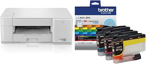 Brother MFC-J1205W INKvestment Tank - Impresora de inyección de tinta multifunción a color inalámbrica con hasta 1 año en caja, color blanco +