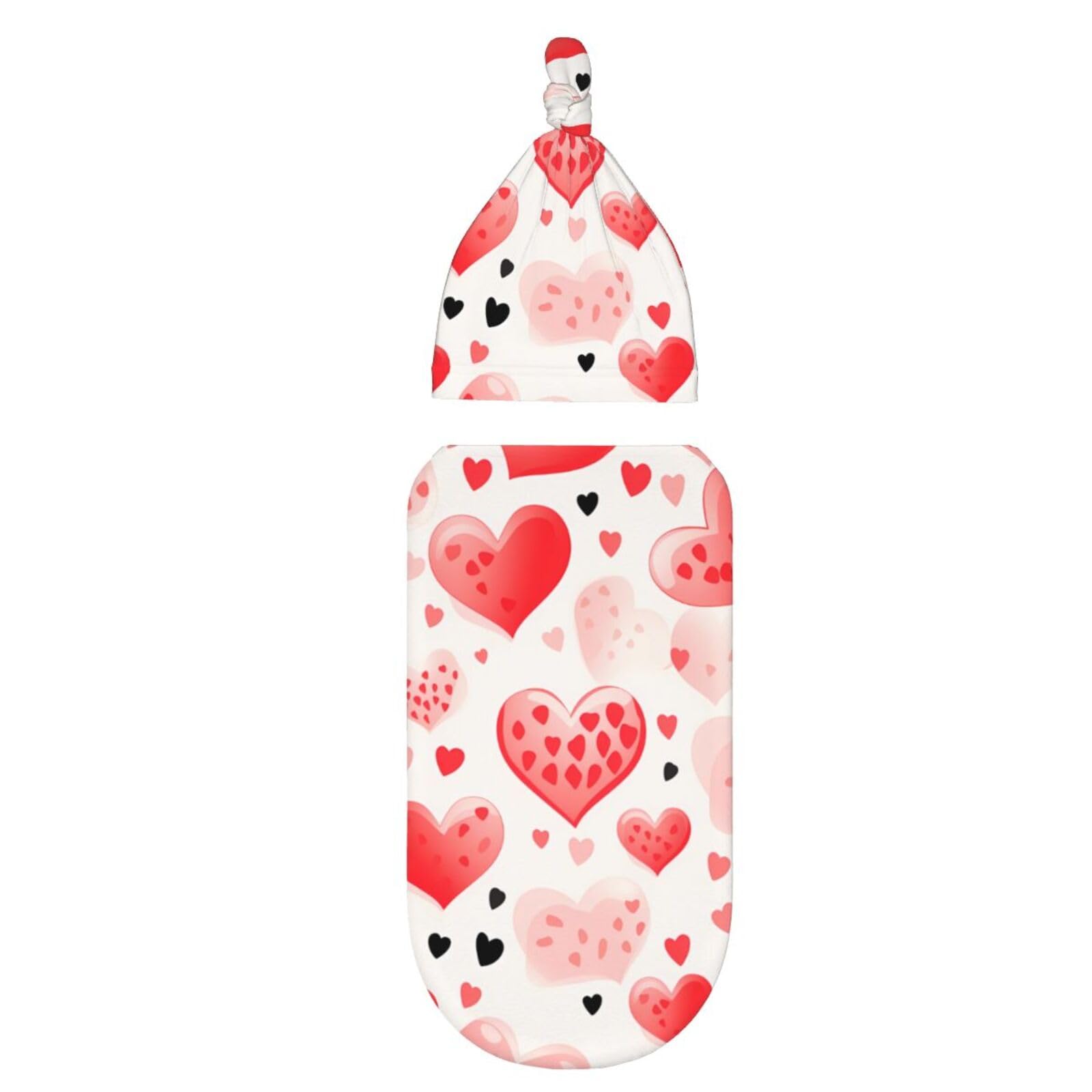 3d Cuore Swaddle Coperta E Cappello Set Per Neonati Avvolgere Accogliente Per Neonati Bambino Comfort 29x53 cm