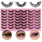 21 Pairs Mink Fluffy Lashes 3 Styles Russian Strip Lashes Cat-eye Lashes Natural Look Faux Lashes Mink D Curl Luxury Soft Fake Eyelashes Dramatic Wispy Faux Eyelashes 3D Fake Lashes By Anforlin