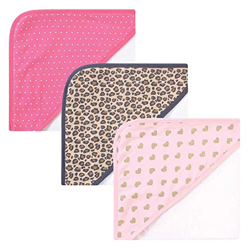 Image of Hudson Baby Unisex Baby Cotton Rich Hooded Towels, Leopard, One Size