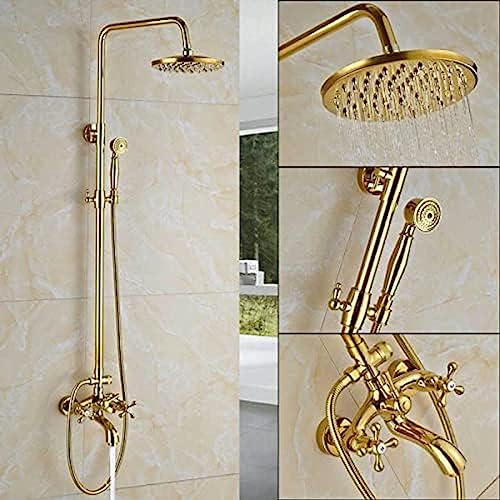 Douche de tête pluie 8 pouces dorée pour salle de bain moderne
