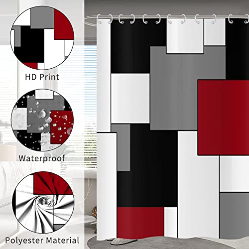 Hnmdmyi Red Shower Curtain 180x180 - Image 4