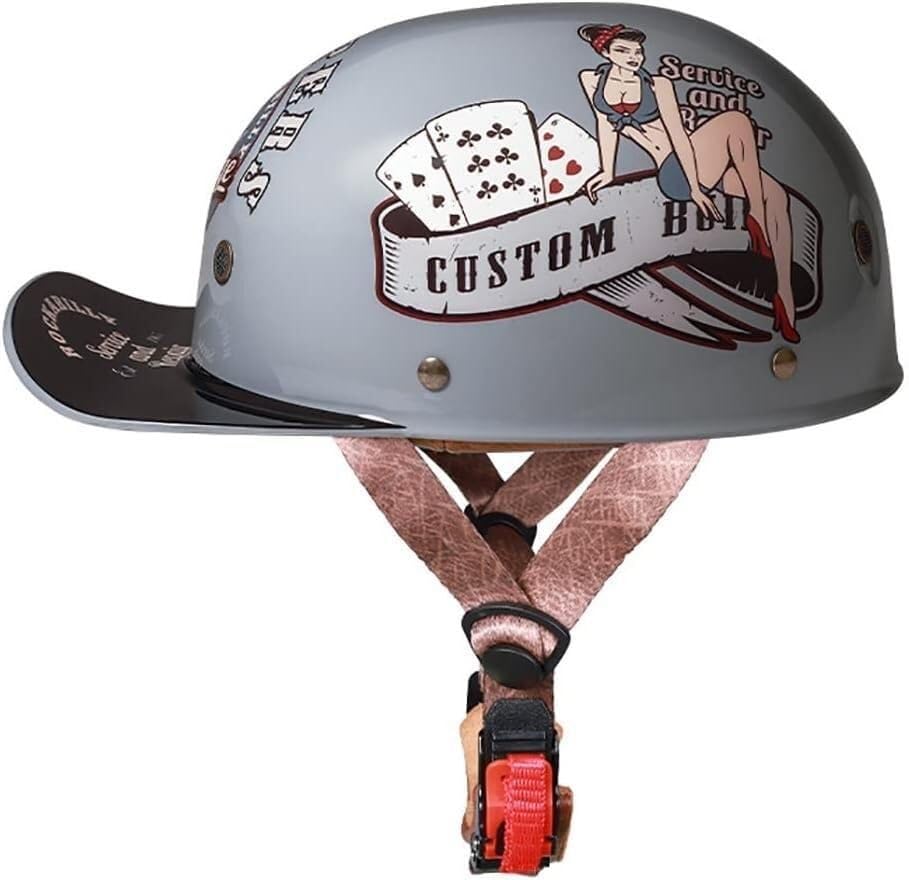 Casques bols moto au design soigné et finitions retro pour adulte
