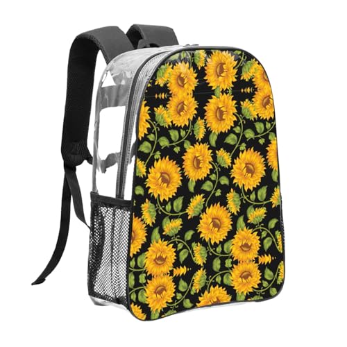Mochila transparente de girasoles para pasar controles rápidos 3
