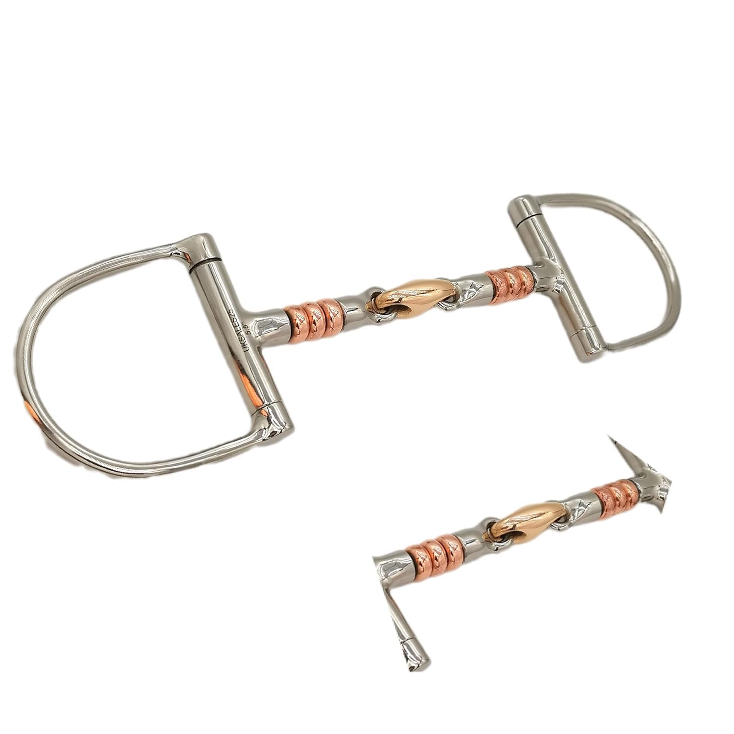 D-Ring Copper Roller D/J Lozenge Snaffle Bit (UKSALES25®) *SAME DAY DISPATCH* (4.5 INCHES)