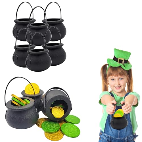 Chochkees Black Candy Cauldron Kettles, Party Decoration Supplies, St. Patrick's 3