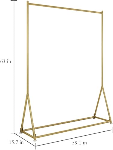 Miniatura 5 de Percheros resistentes para colgar ropa perchero independiente para colgar ropa exhibición al por menor perchero de metal para almacenamiento dorado