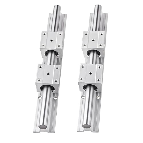 Miniatura 12 de SBR12 4 unids rodamiento lineal de aluminio abierto movimiento lineal 0.472 in rodamiento unidad deslizante para SBR12UU guía de riel deslizante