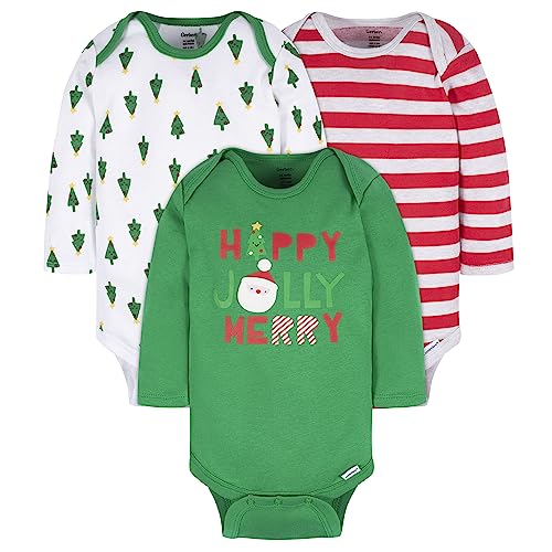 Image of Gerber unisex-baby 3-pack Holiday Long-sleeve Onesies