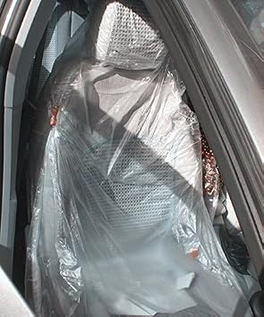 Moyishi Car Disposable Plastic Seat Covers Vehicle Protector Mechanic Valet Pet Seat Covers (100PCS)