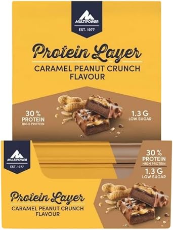 Multipower Protein Layer Peanut Caramel, Yer Fıstığı Karamel Aromalı, 50 g x 18 adet