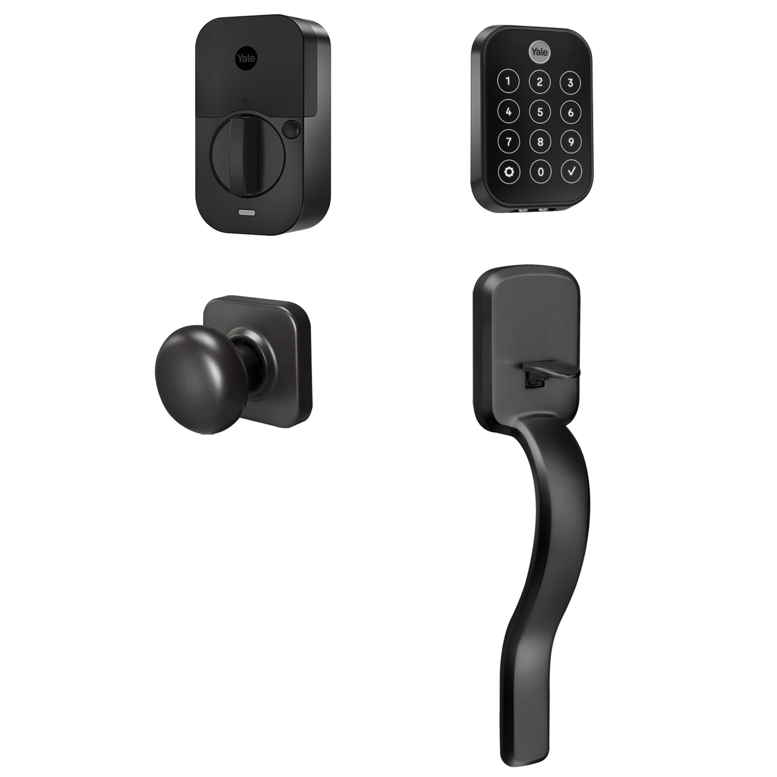 Yale Black Suede Assure Lock 2 Touch With Wi-Fi And Ridgefield Handle - Key-Free In