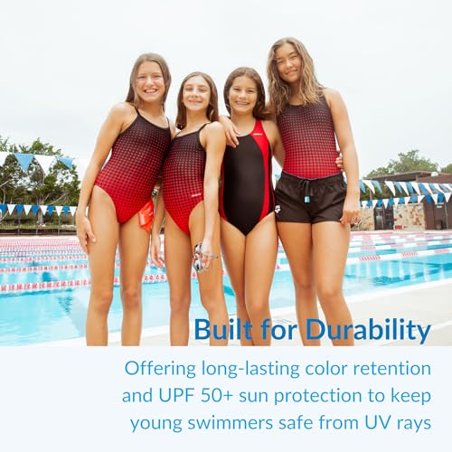 Sporti Wide Strap Girls' Athletic One-Piece Swimsuit – Competitive Bathing Suit, Racerback Style Swimwear for Youth Swimmers4