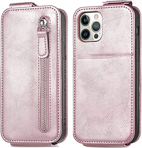 Poche zippée pour iPhone 13 Pro étui portefeuille magnétique à clapet