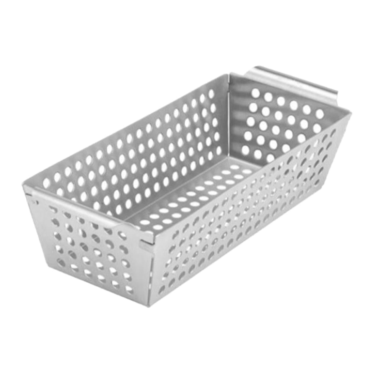 Toyvian Grill Plate for Handle Outdoor Grill Pans Portable Tray Char Reusable Grilling Grills Ever Cooking Grease Grill Baskets Outdoor Kitchenware Grill Basket Silver Stainless Steel
