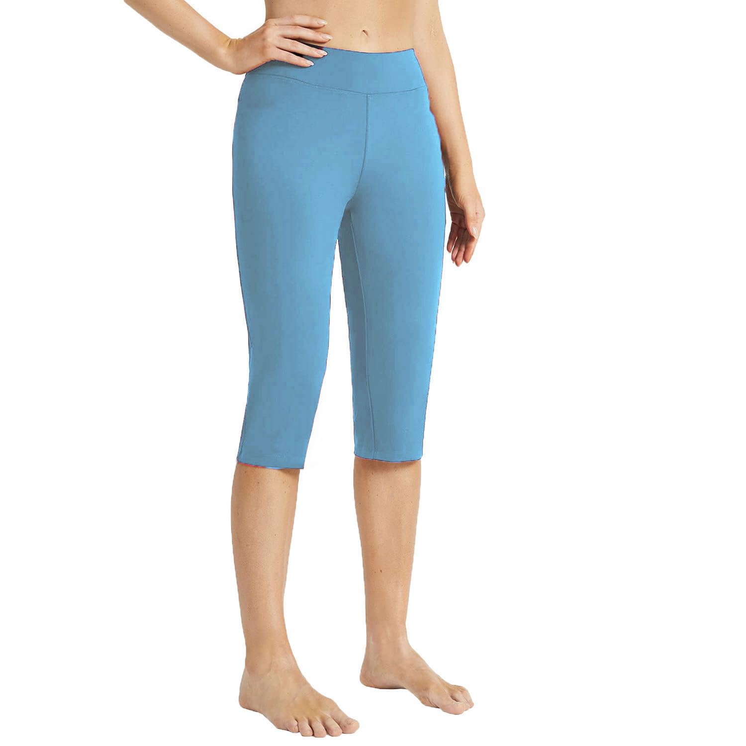 Women Solid Super Stretch Capri Jeggings,Yoga Leggings, Workout, Gym Wear Capri, Running 3/4th Leggings for Womens-picture-53