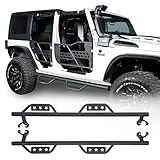 RODEO TRAIL Steel Side Steps Nerf Bar Running Boards for Jeep Wrangler JK 4 Doors 2007-2018...