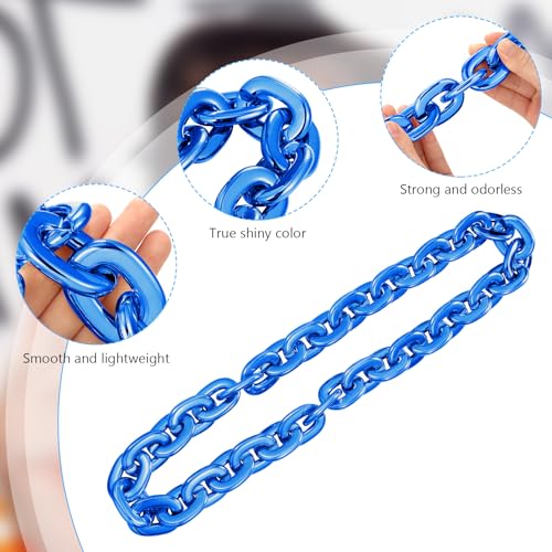 2 Pcs Jumbo Plastic Chain Necklace Hip Hop Rapper Big Fake Necklace for Men Halloween Costume Accessory, 39.4 Inch/100cm4