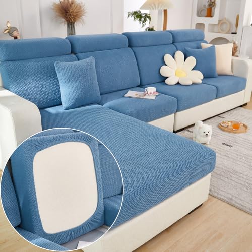 Magic Sofa Covers Magic Sofa Couch Covers 2024 New Wear-Resistant Universal Sofa Cover Stretch for Sectional Slipcovers (Texture-Blue,Chaise Cover)