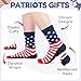 HAPPYPOP Patriots Gifts for Men Women - American Flag Gifts, USA Republican Socks, Patriotic 4th of July Socks
