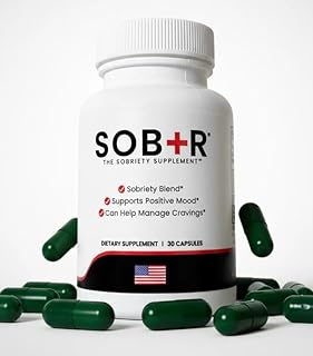 SOB+R Natural Drug Recovery Supplement | Alcohol Craving Blocker for Addiction Support | Restores Nutrients, Boost Mental Clarity | Vegetarian Capsules - Therapist Formulated, Made in USA | 30 Count