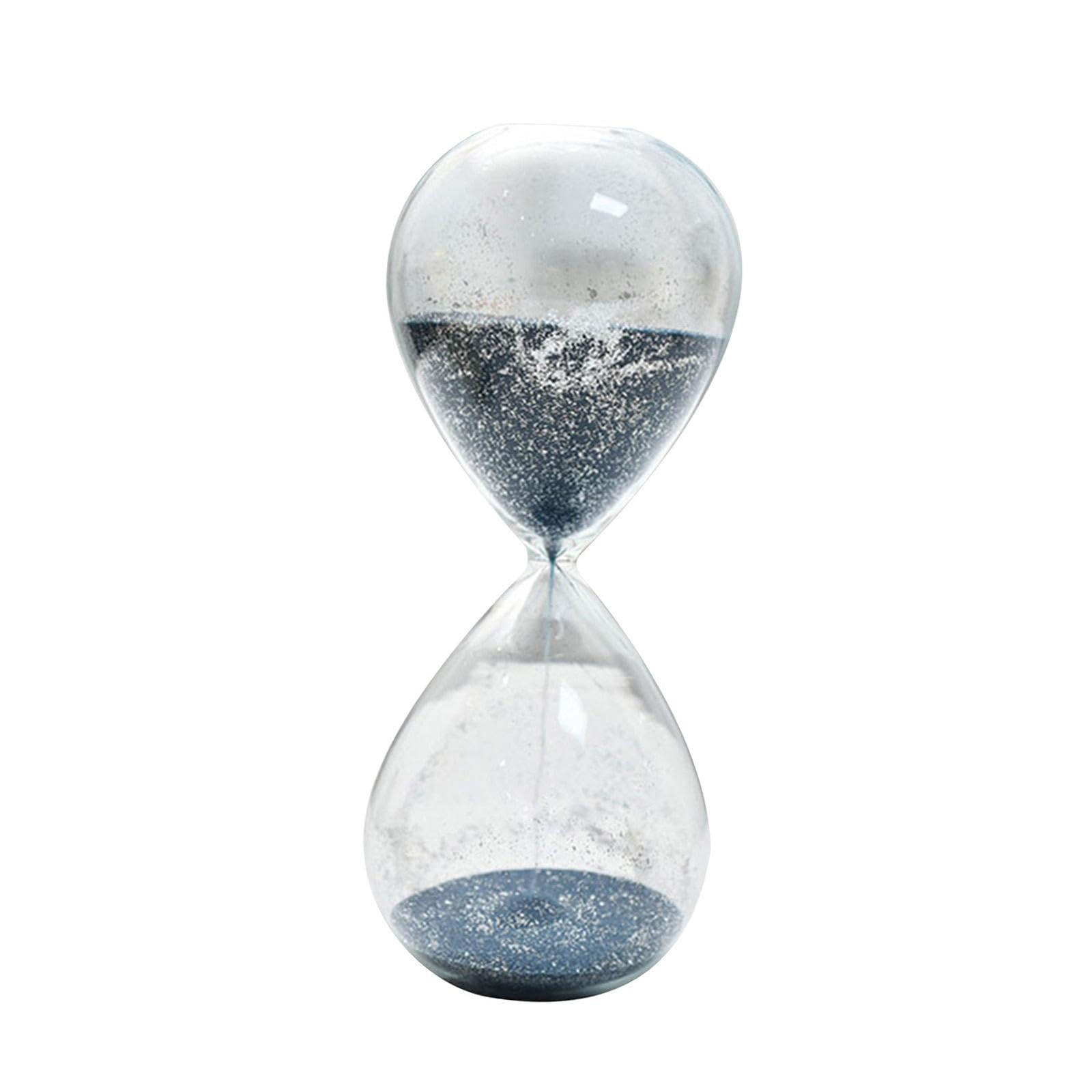 Reloj de arena de cristal moderno con refinado diseño minimalista para armario y estantería