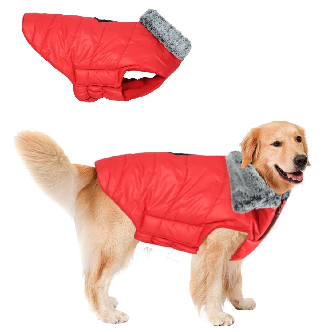 Western Era Dog Winter Fur Coat Waterproof Warm Cold Weather Jacket Stylish Vest Comfortable Pet Apparel for All Breeds & All Ages Group Dogs (Red) (Large - 24 inch) (B0BLGWCCNF) Amazon Price History, Amazon Price Tracker