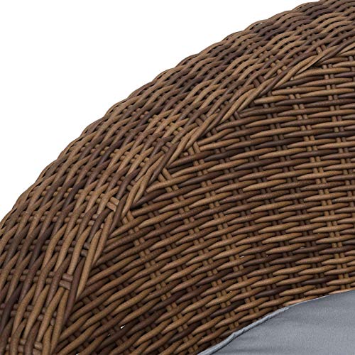 Mendler 4-1-1 Poly Rattan Garnitur HWC-F88, Lounge-Set Sofa, halbrundes Rattan Alu-Gestell oval - braun, Kissen… – Bild 8