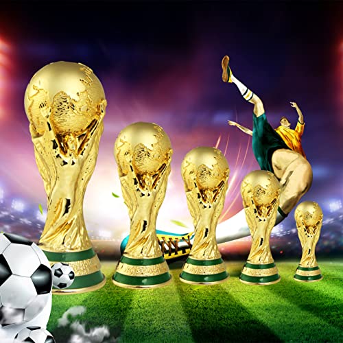 LNGODEHO Troféu réplica da Copa do Mundo de 2022 em vitrine, escultura de resina, tenha o maior prêm
