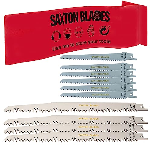 RPR10MXC Juego de 10 hojas de sierra de sable recíproca Saxton para madera, compatible con Bosch, DeWalt y Makita