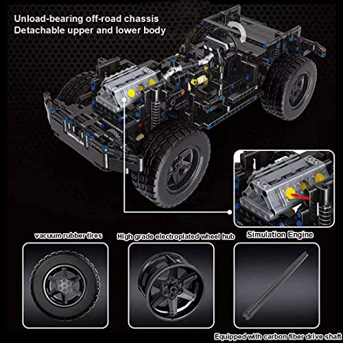 LAKIOMZ Technic Offroad Auto Modellbausteine, 2078pcs Off Road 4x4 Jeep Auto Baumodell, Custom Konstruktionsspielzeug… – Bild 8