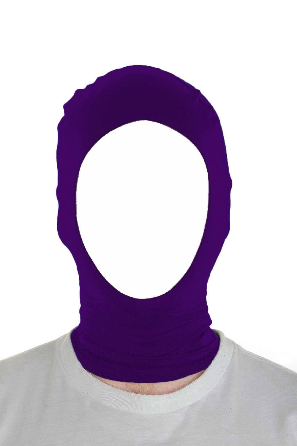 Sheface Men's and Women's Spandex Halloween Cosplay Mask Party Open Face Hood Costume Mask (Deep Purple)