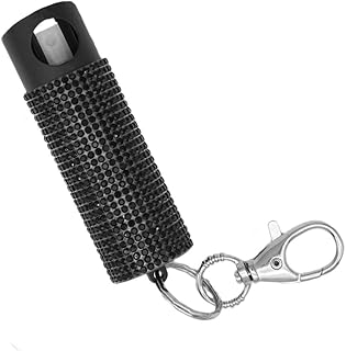 Guard Dog Security Bling-it-On Cute Pepper Spray for Women â€“ Fashionable Key Holder - 16â€™ (5m) Accurate Spray Range - Self-Defense Accessory Designed for Women (Black)