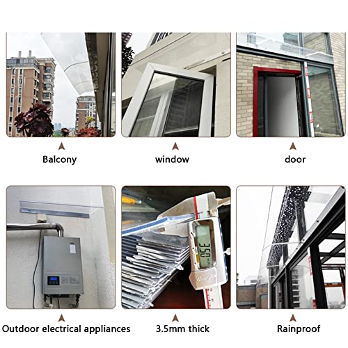 Auvent extérieur transparent en polycarbonate stop infiltrations pluie - 7