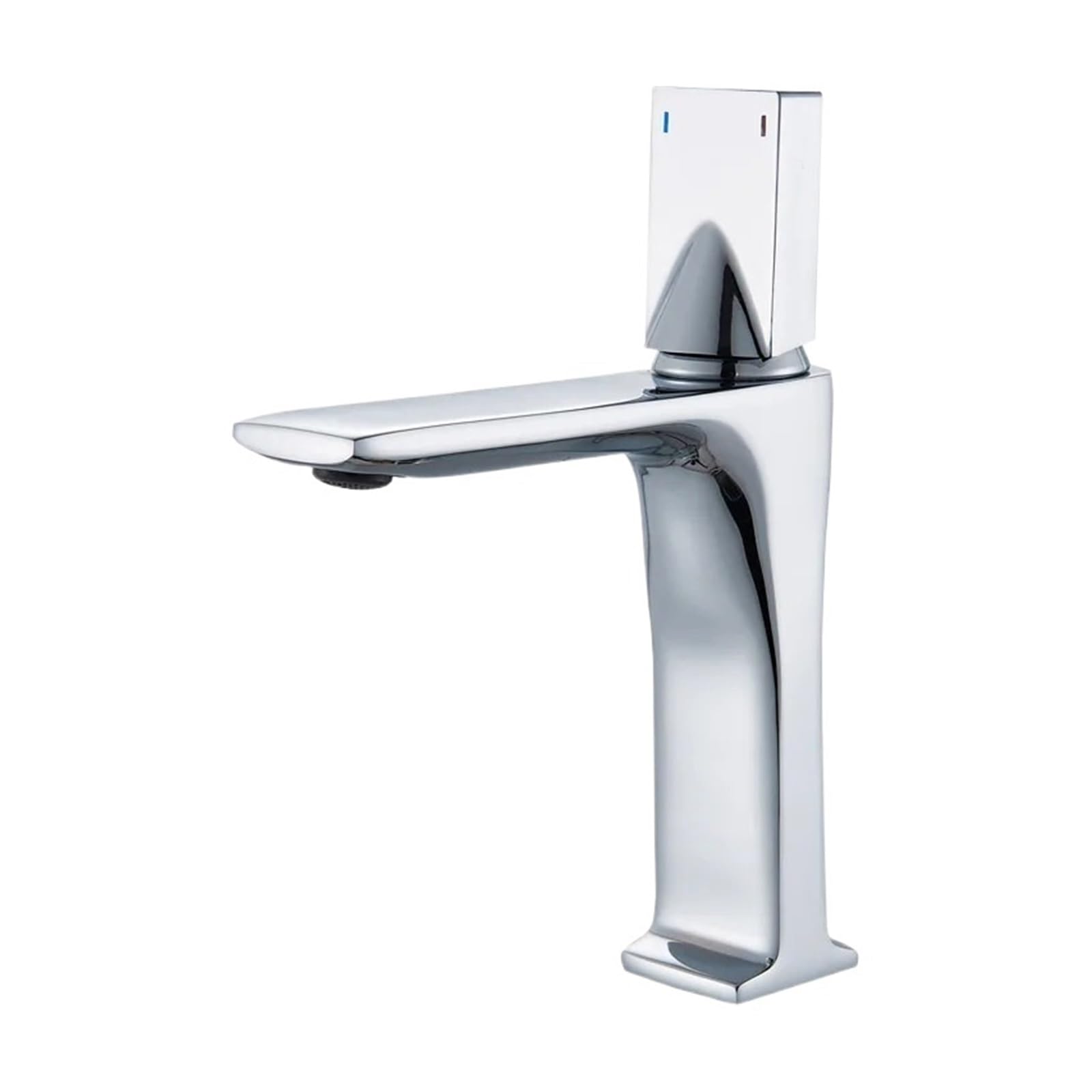 CVFRDD Basin Faucets Matte Black Bathroom Faucet, Hot And Cold Water Basin Mixer Tap, Chrome Brass Toilet Sink Water Crane(Short Chrome)