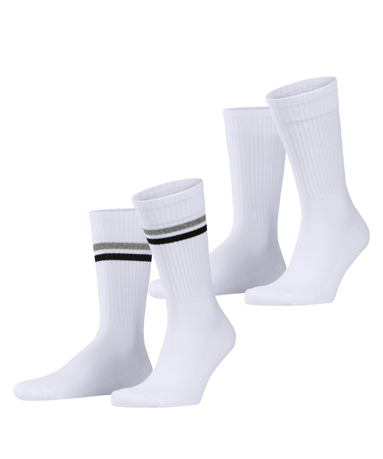 Esprit Men's White White-Mix 2020 Tennis Stripe Multipack M So Cotton Patterned 2 Pairs Socks, 5.5-8