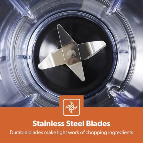 GEEPAS 2-in-1 Food Jug Blender | 1.6L Juice Jar 100G Mini Coffee Spice Grinder 4-Leaf Stainless-Steel Blades 3 Speed & Pulse Safety Lock | Smoothie Maker for Ice Crushing | 2 Year Warranty 650W Black - Image 4