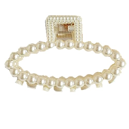 1 pinza geométrica de perlas, clip de cola de caballo para clip de pelo (A)