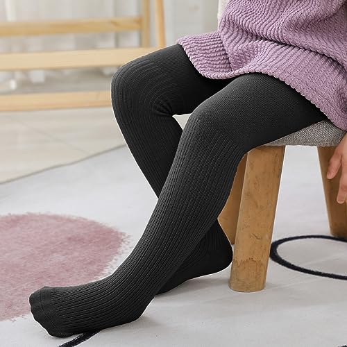Image of Baby Toddler Girls Cable Knit Tights, Non-Slip Footed Stockings | Cable Knit Texture, Non-Slip Sole Design, Footed Tight Style, Baby Girl Fit, Newborn to Toddler Sizes