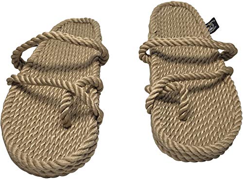 Nomadic State of Mind Anesis Sandal, Camel - Handmade Rope Shoes – Machine Washable – Comfortable, Colorfast & Lightweight – Vegan Friendly – for Women & Men