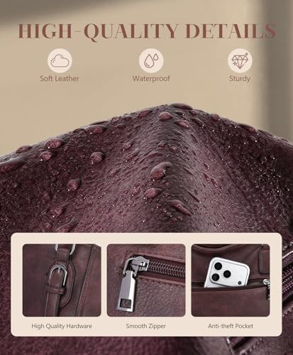 Image of VASCHY Hobo Purse for Women, Two-Strap Set, Easily Converts to Shoulder Bag, Crossbody Bag, or Tote Handbag, Travel Work Bag